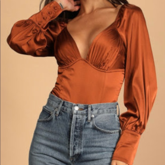 copper satin bodysuit - Picture 1 of 1